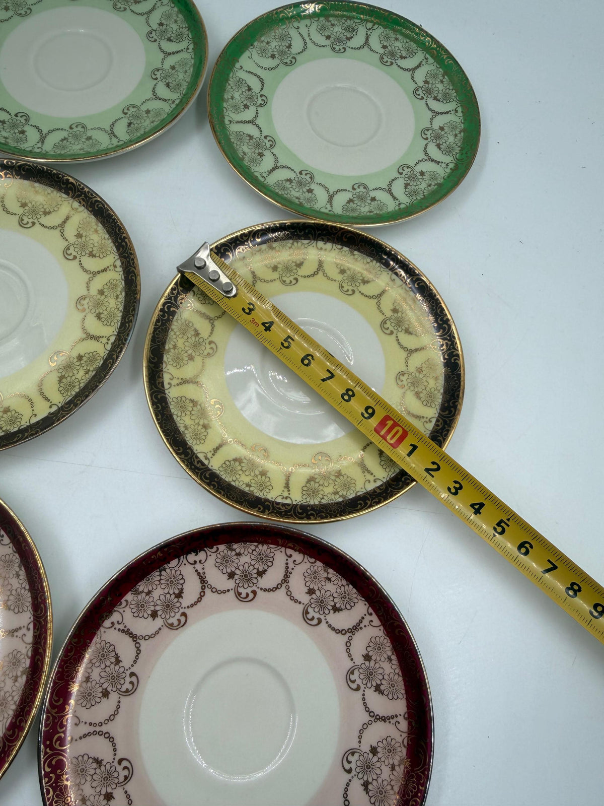 Vintage Mokka-Set Alka Bavaria Lüsterglasur Gold, 14-teilig