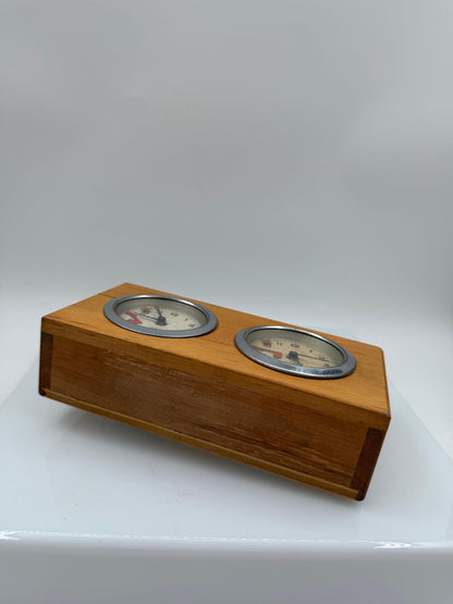 Vintage Schachuhr Holz Doppelzifferblatt