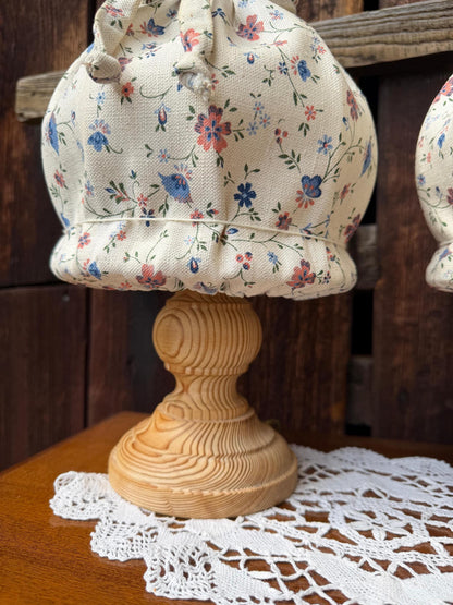 Set von 3 Vintage Lampen Landhausstil mit Blumenmuster