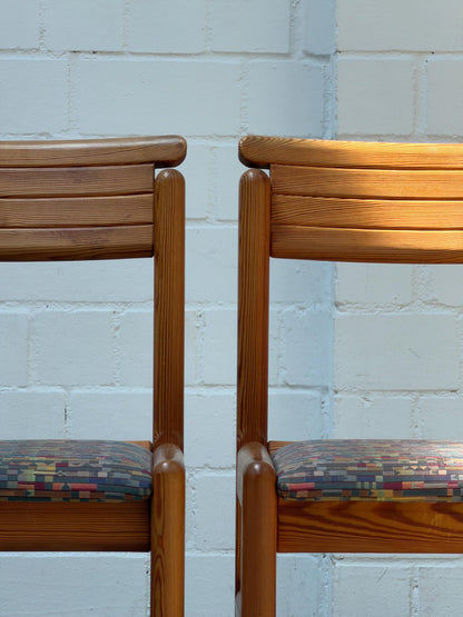 Set von 6 Vintage Esszimmerstuhl aus Kiefer im Stil von Rainer Daumiller