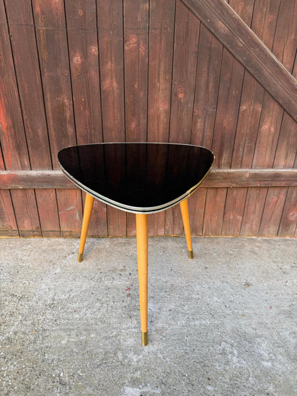 Vintage Beistelltisch "Nierentisch" Schwarz Formica, Mid-Century Modern