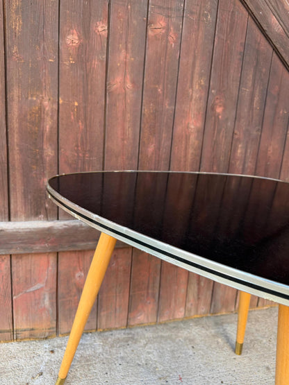 Vintage Beistelltisch "Nierentisch" Schwarz Formica, Mid-Century Modern
