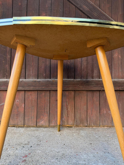 Vintage Beistelltisch "Nierentisch" Schwarz Formica, Mid-Century Modern