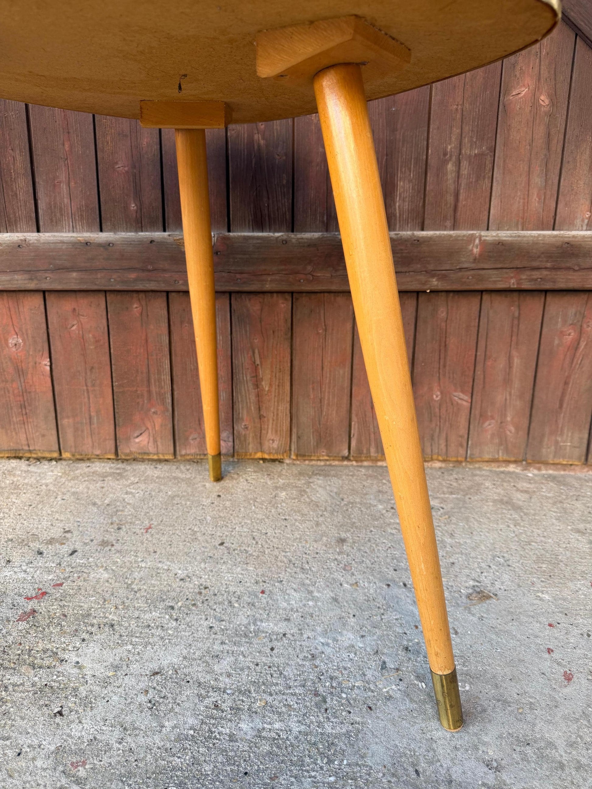 Vintage Beistelltisch "Nierentisch" Schwarz Formica, Mid-Century Modern