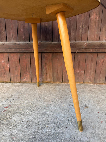 Vintage Beistelltisch "Nierentisch" Schwarz Formica, Mid-Century Modern