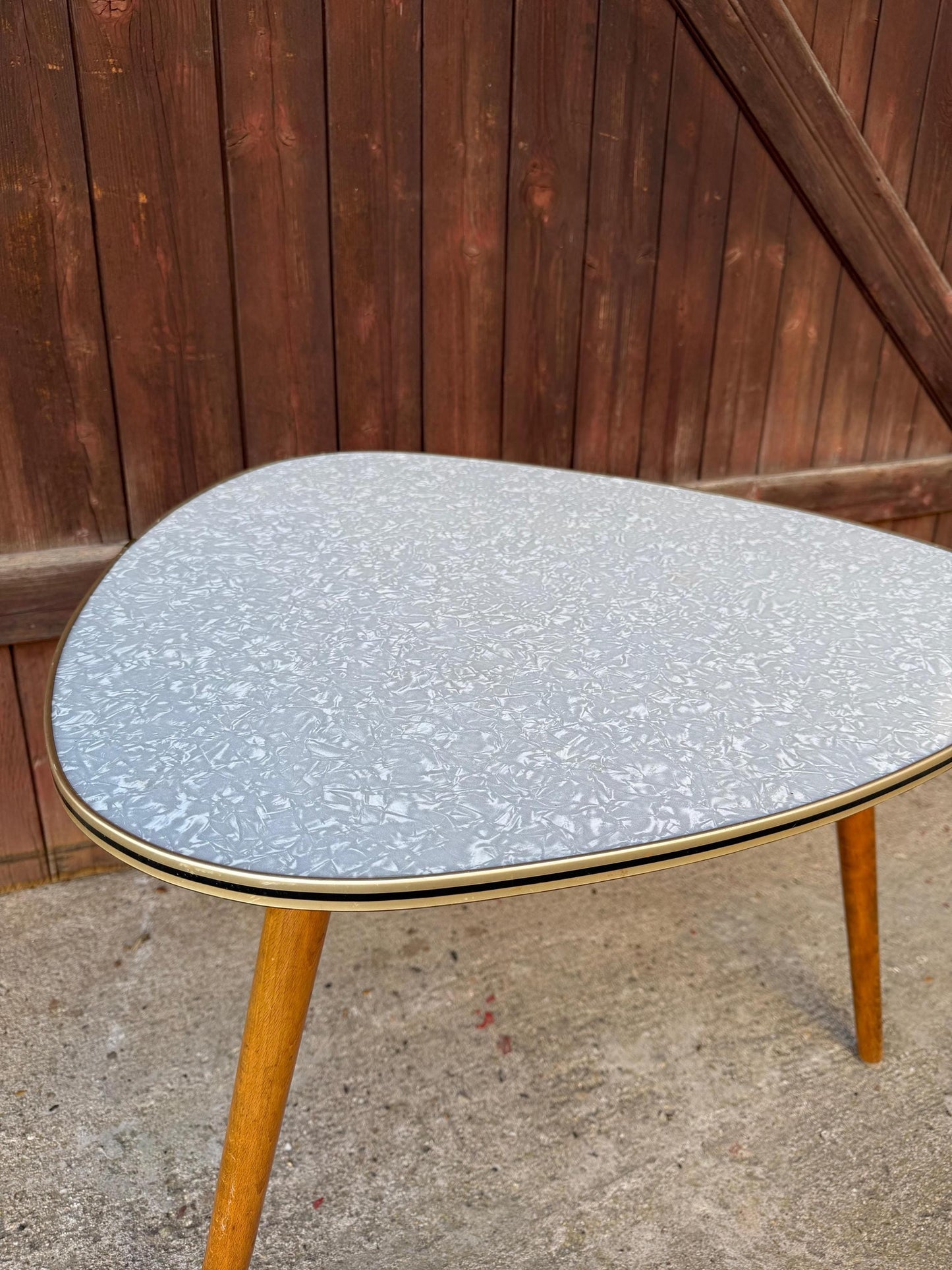 Vintage Nierentisch Beistelltisch Formica Marmor-Optik Space Age