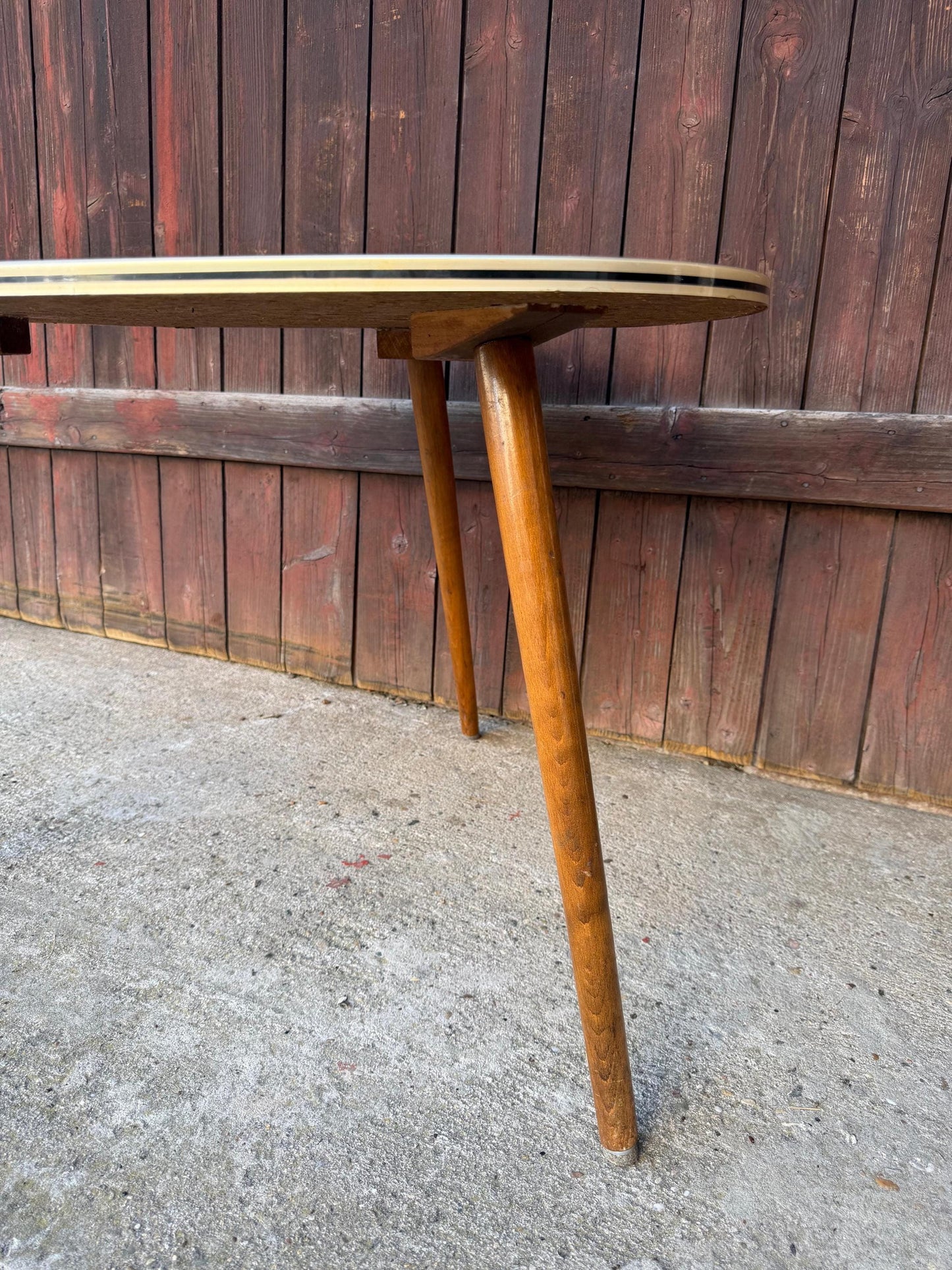 Vintage Nierentisch Beistelltisch Formica Marmor-Optik Space Age