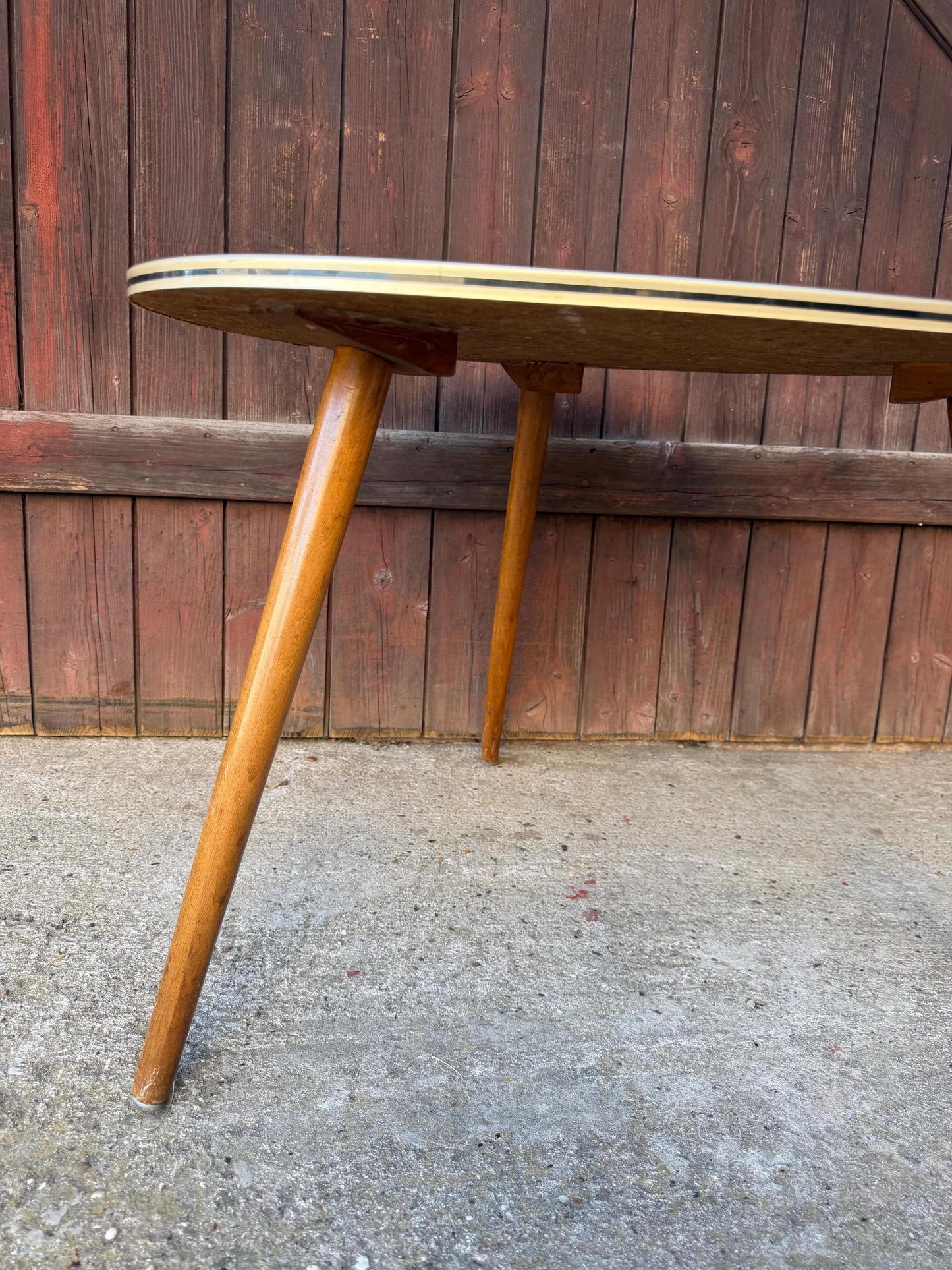 Vintage Nierentisch Beistelltisch Formica Marmor-Optik Space Age