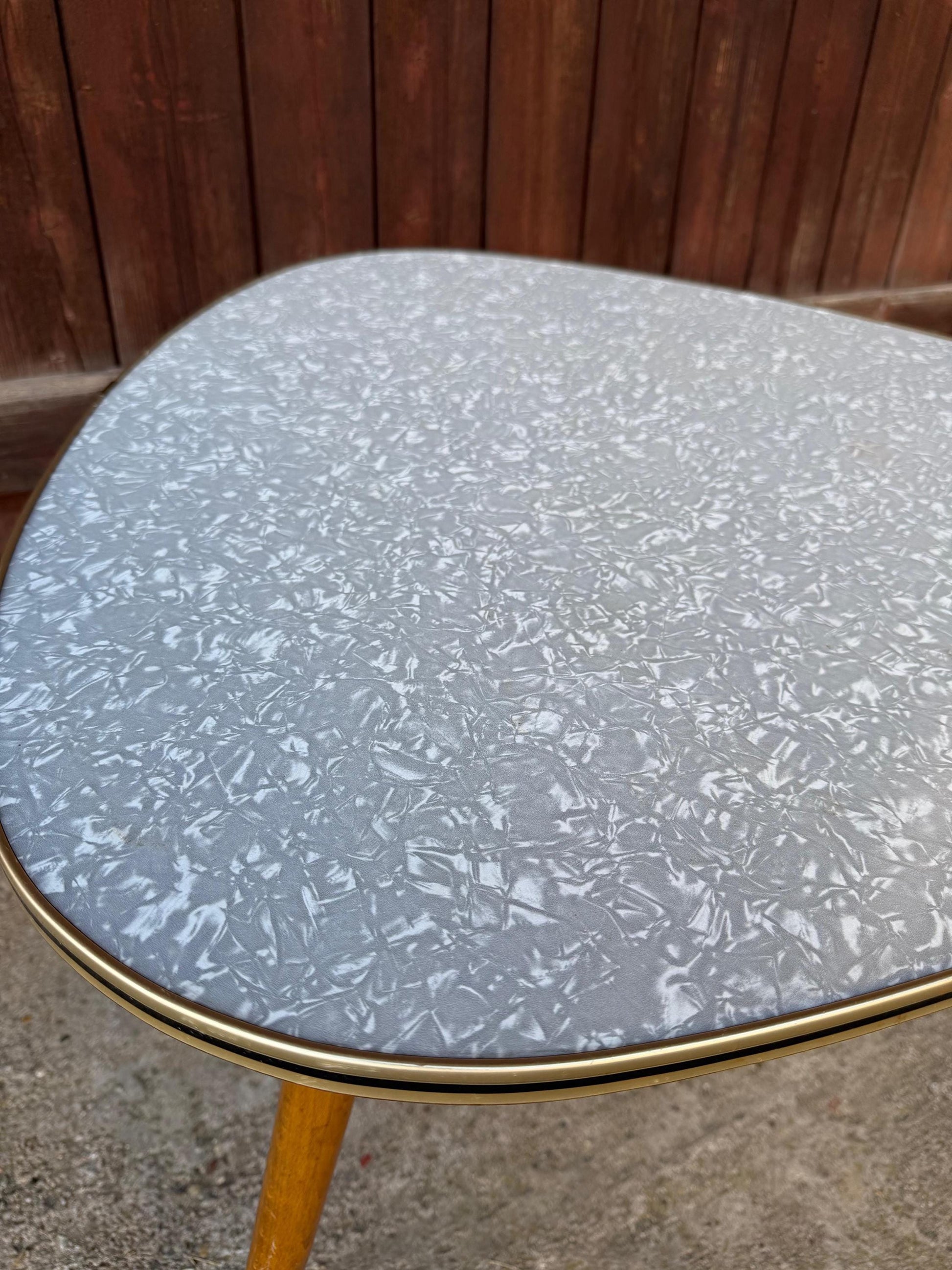 Vintage Nierentisch Beistelltisch Formica Marmor-Optik Space Age