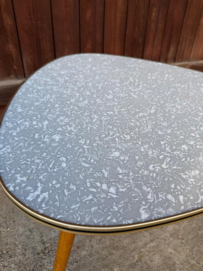 Vintage Nierentisch Beistelltisch Formica Marmor-Optik Space Age