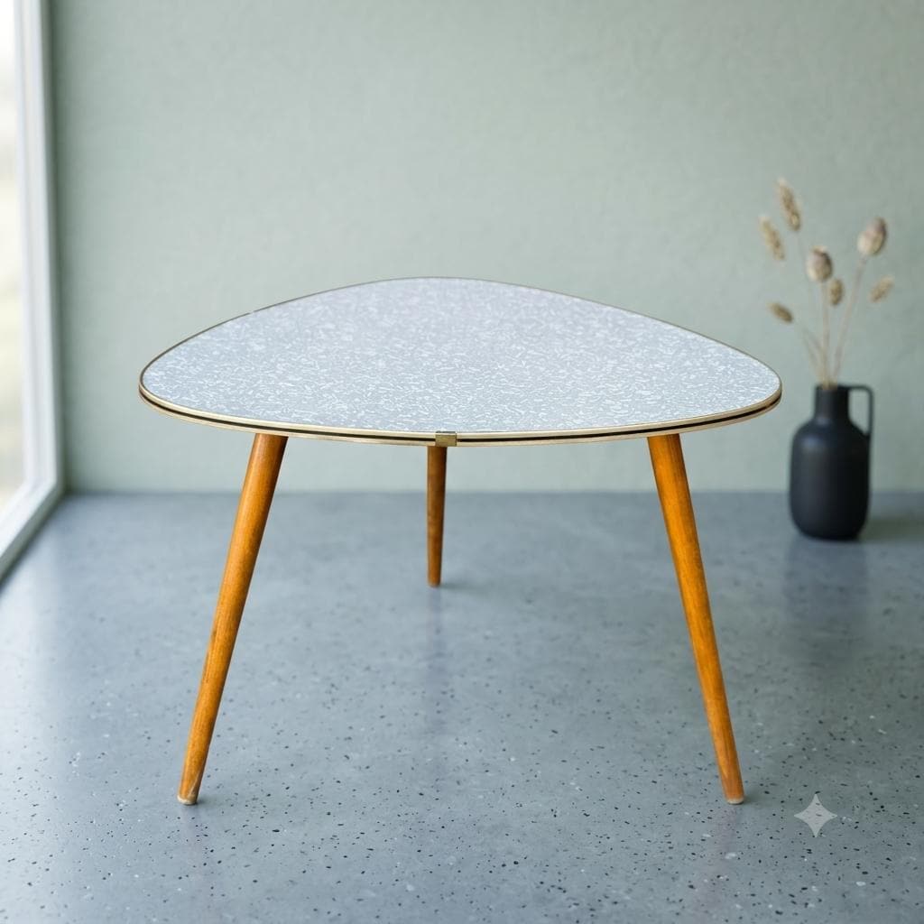 Vintage Nierentisch Beistelltisch Formica Marmor-Optik Space Age