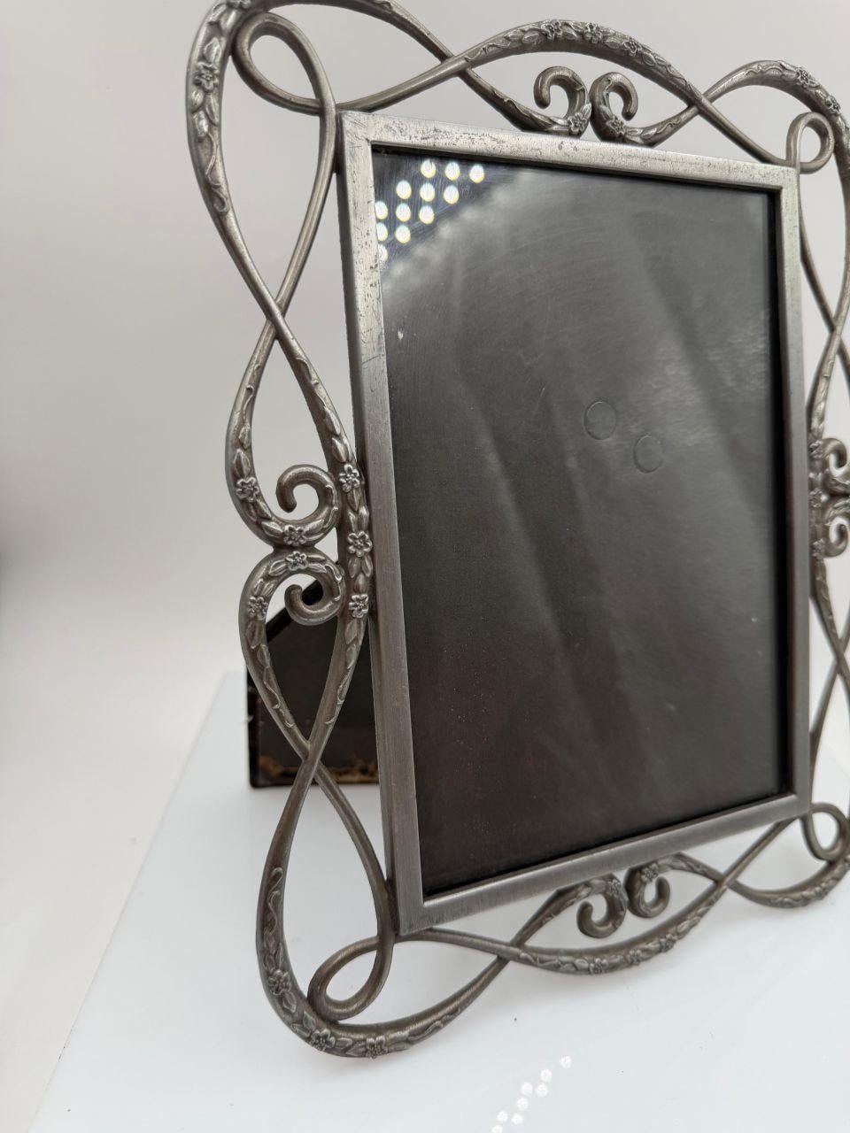 Vintage Bilderrahmen Filigran Metall Art Nouveau