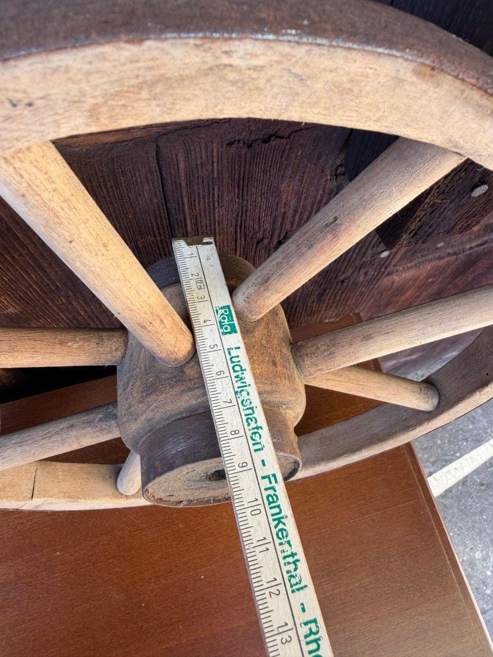 Set von 2 Vintage Wagenrad aus Holz, 27-28 cm