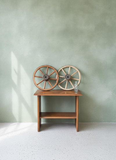 Set von 2 Vintage Wagenrad aus Holz, 27-28 cm