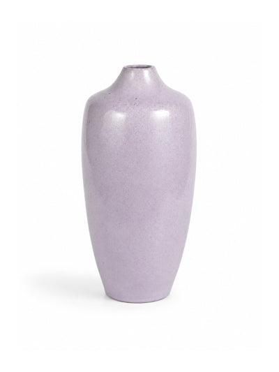 Vase en céramique vintage lilas, glaçure à effet, années 80/90