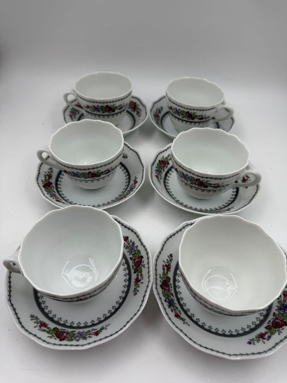 Vintage Kaffeeservice für 6 Personen von Hutschenreuther, Rosendekor, 18-teilig