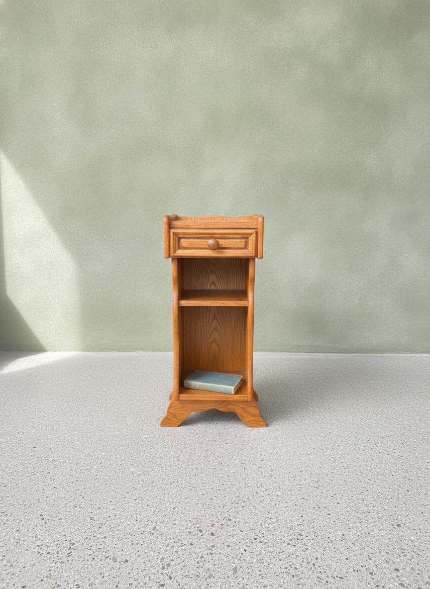 Vintage Nachttisch Eiche Mid-Century mit Schublade