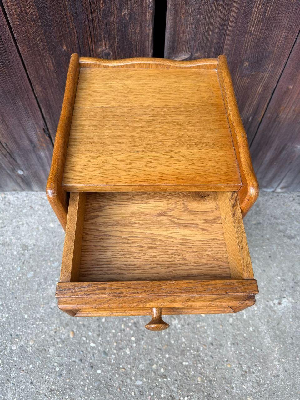 Vintage Nachttisch Eiche Mid-Century mit Schublade