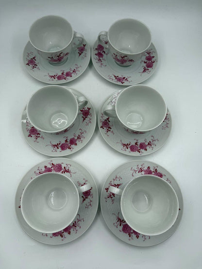 Vintage Frühstücksservice Rosendekor von Seltmann Weiden, 6 Personen