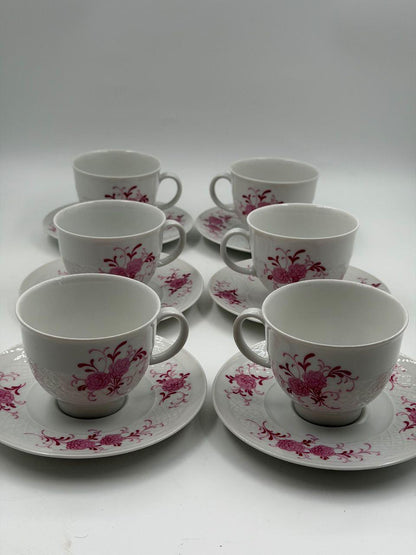 Vintage Frühstücksservice Rosendekor von Seltmann Weiden, 6 Personen