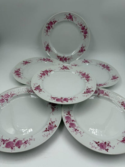 Vintage Frühstücksservice Rosendekor von Seltmann Weiden, 6 Personen