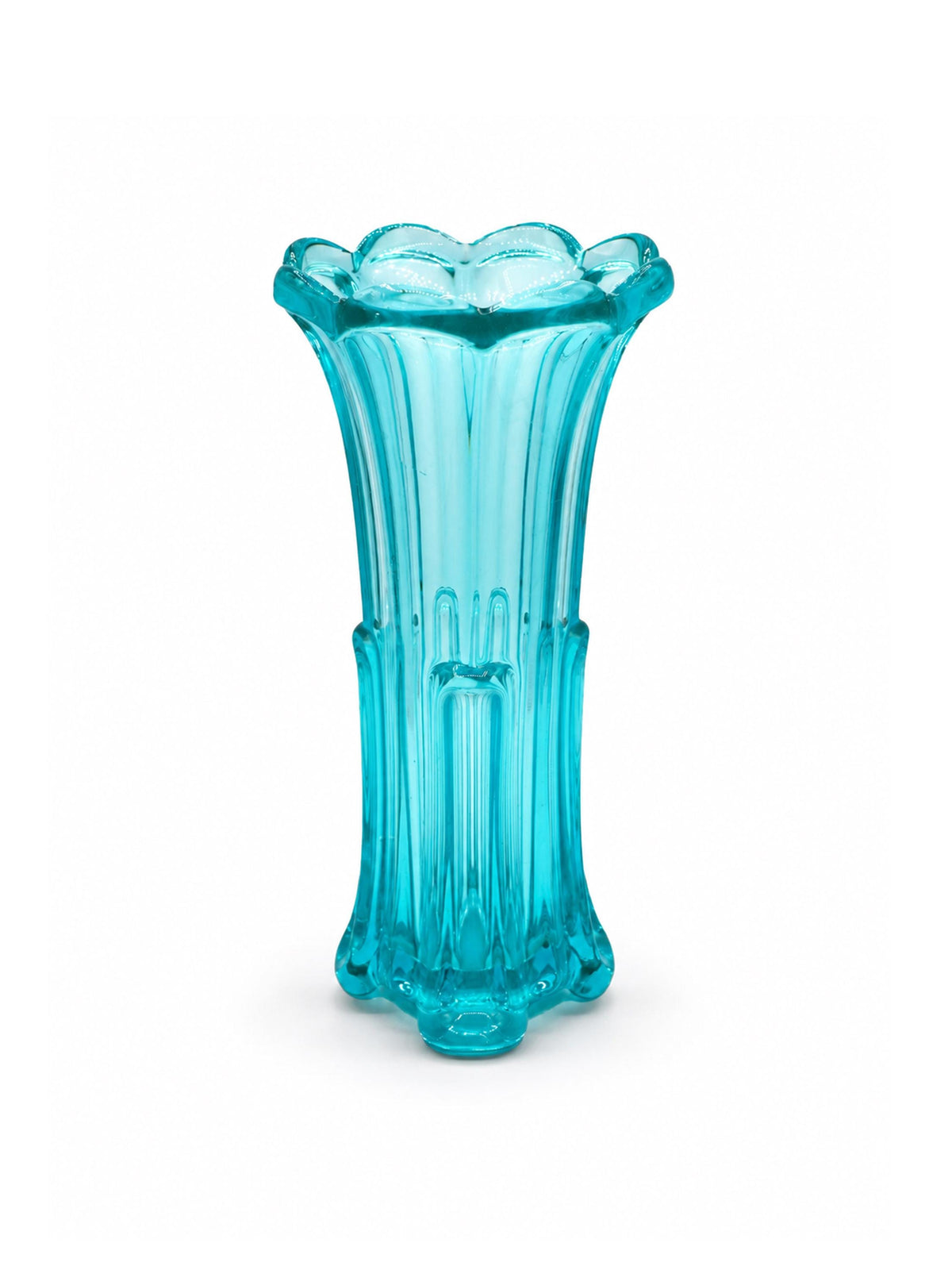 Vintage Uranium Glass Vase Rudolf Schröter, Turquoise – 2nd home