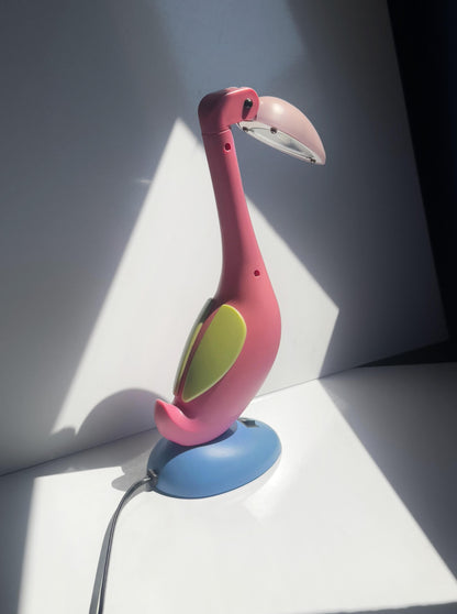 Vintage Tischlampe Flamingo Pink Postmodern 1980er