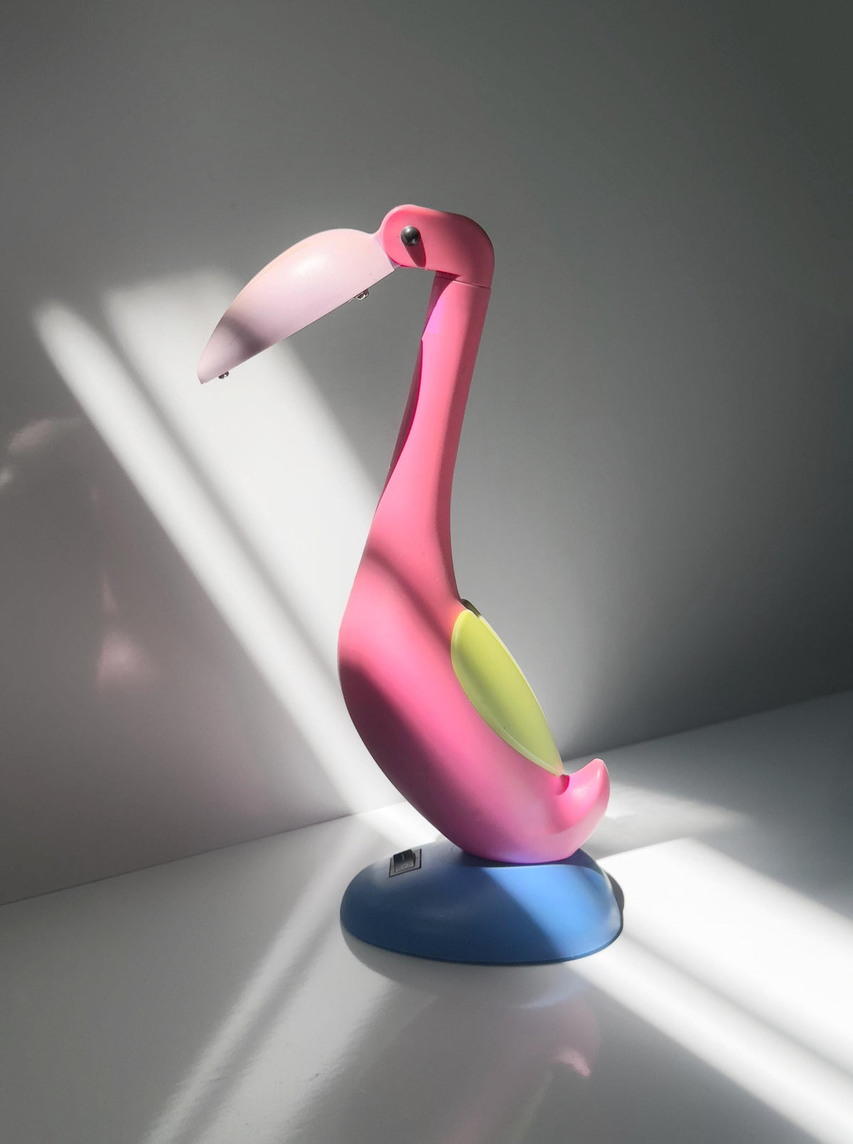 Vintage Tischlampe Flamingo Pink Postmodern 1980er