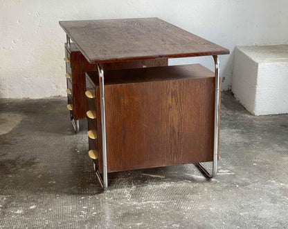 Vintage Bauhaus Schreibtisch von Kovona in dunkelbraun