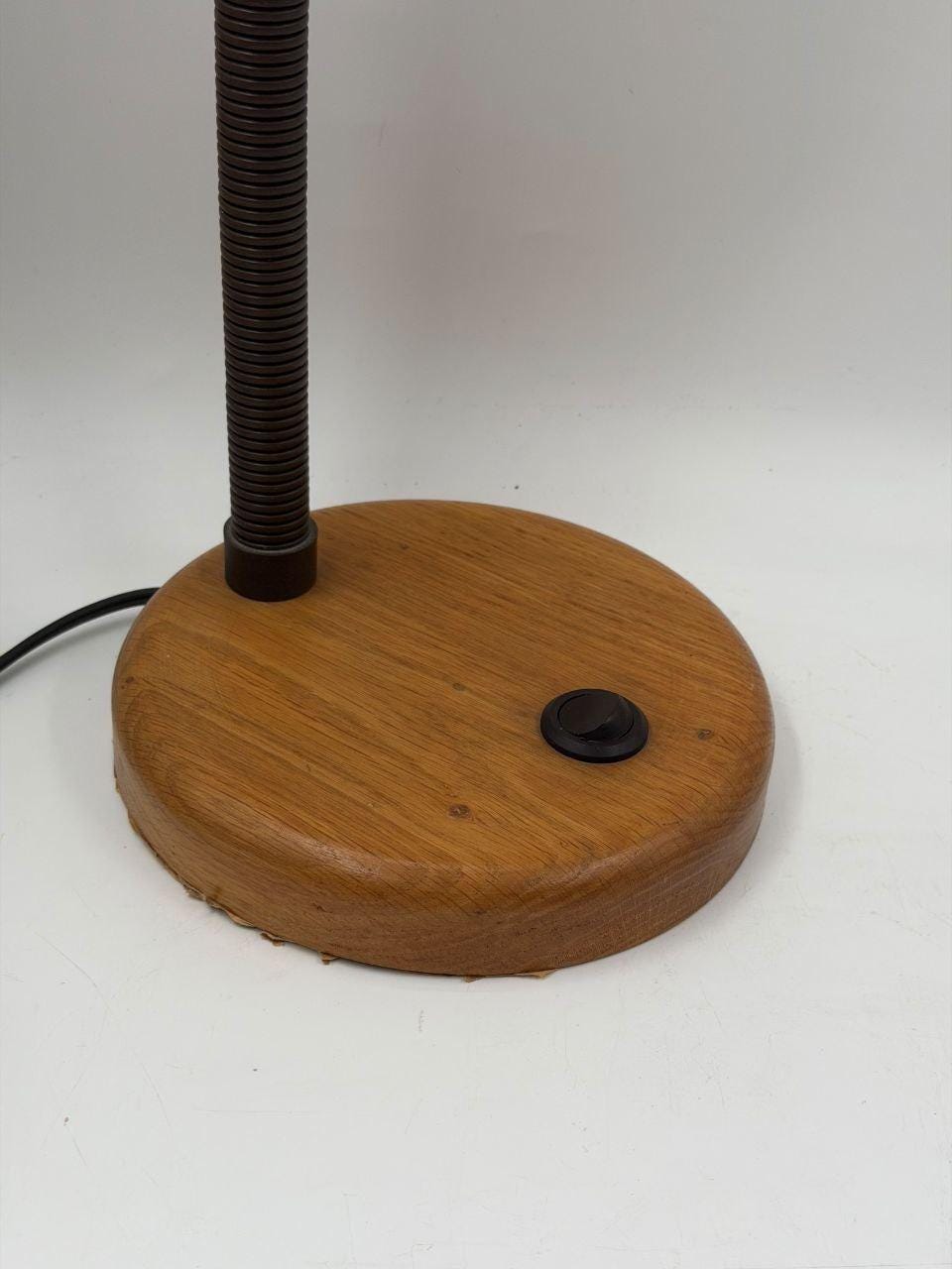 Vintage Schreibtischlampe von Hillebrand, Holz und Metall, Beige