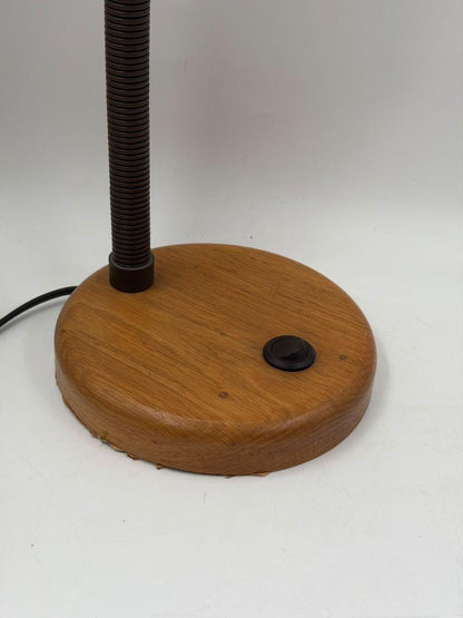 Vintage Schreibtischlampe von Hillebrand, Holz und Metall, Beige