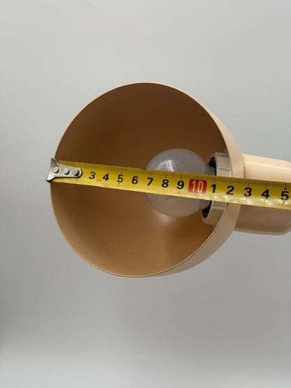 Vintage Schreibtischlampe von Hillebrand, Holz und Metall, Beige