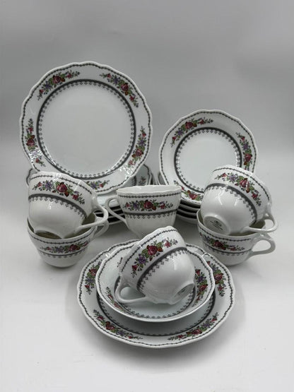 Vintage Kaffeeservice für 6 Personen von Hutschenreuther, Rosendekor, 18-teilig