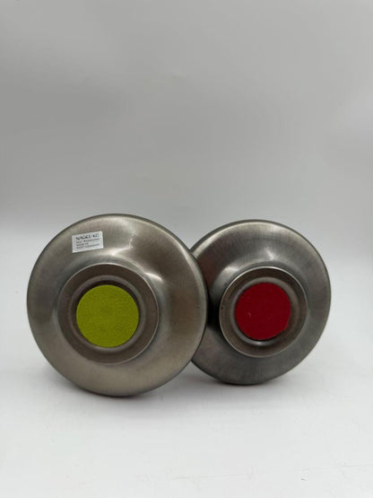 Set von 2 Vintage Kerzenständer "Bobbin" aus Chromstahl, Mid-Century