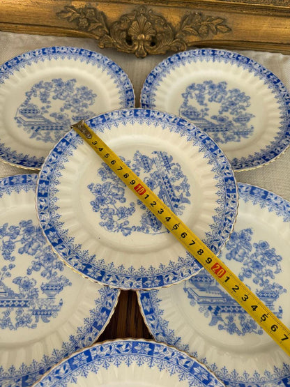 Vintage Kaffee- und Teeservice Porzellan Blau-Weiß für 6 Personen