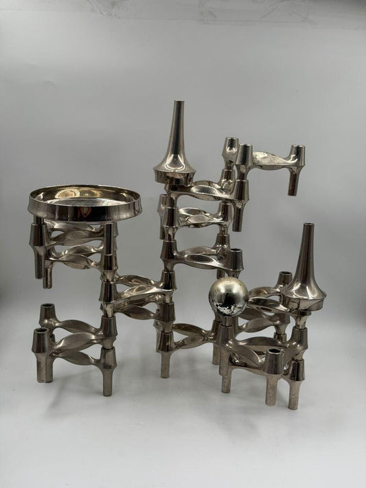 Vintage Kerzenhalter-Set "Stoff und Nagel" für BMF, 16-teilig