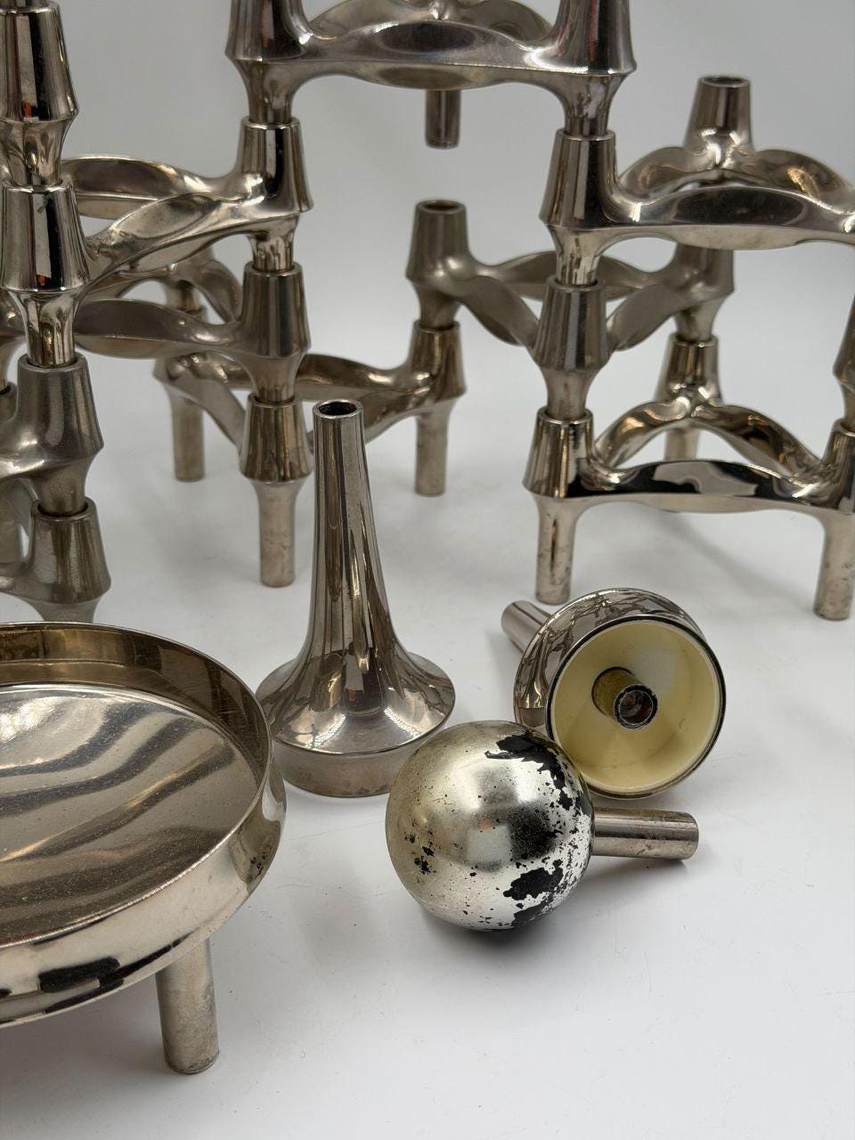 Vintage Kerzenhalter-Set "Stoff und Nagel" für BMF, 16-teilig
