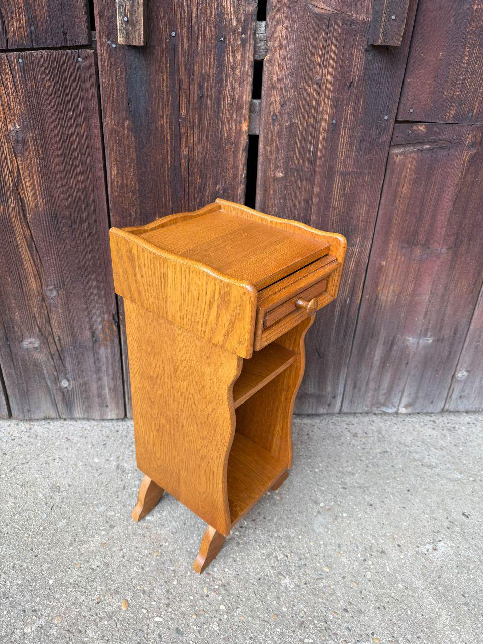 Vintage Nachttisch Eiche Mid-Century mit Schublade