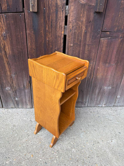 Vintage Nachttisch Eiche Mid-Century mit Schublade