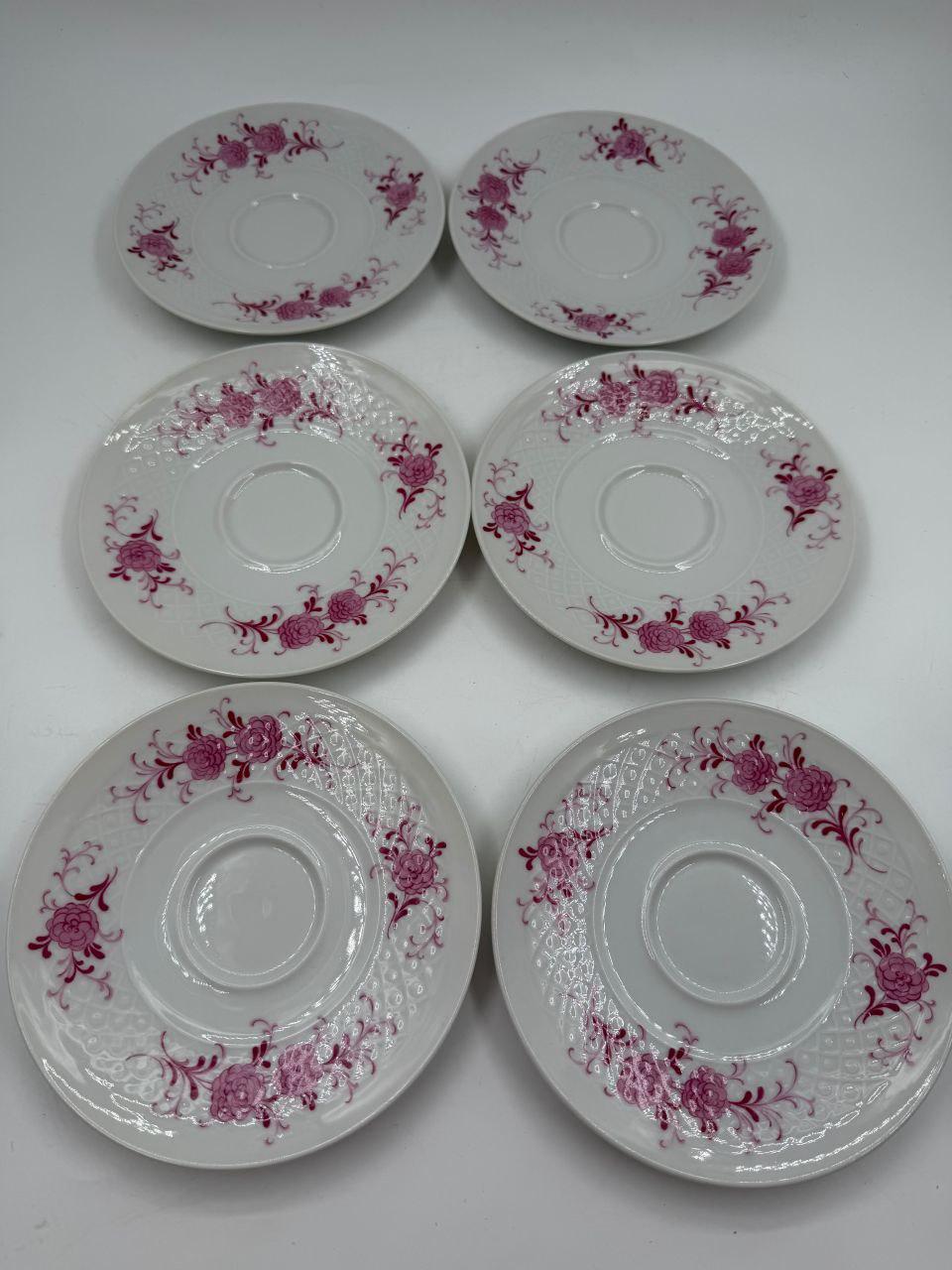 Vintage Frühstücksservice Rosendekor von Seltmann Weiden, 6 Personen