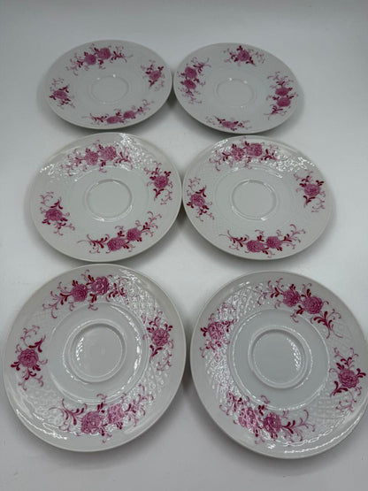 Vintage Frühstücksservice Rosendekor von Seltmann Weiden, 6 Personen