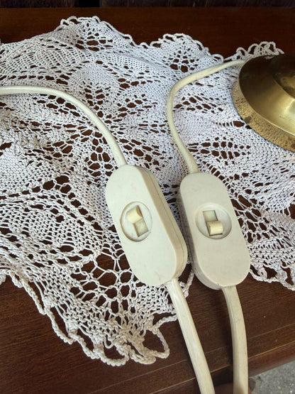 Set von 2 Vintage Tischlampe von Bankamp, Messing mit cremefarbenem Schirm