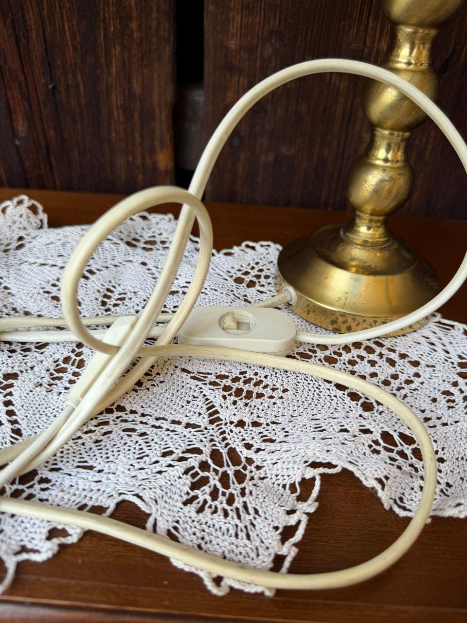 Set von 2 Vintage Tischlampe von Bankamp, Messing mit cremefarbenem Schirm