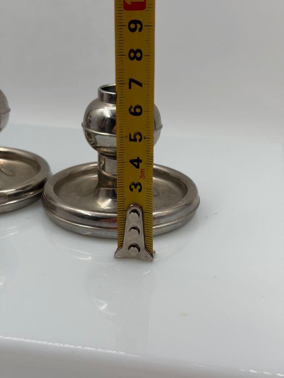 Set von 2 Vintage Kerzenhalter versilbert Stecksystem
