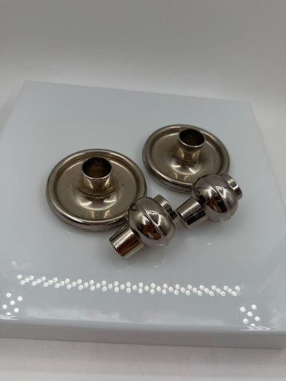 Set von 2 Vintage Kerzenhalter versilbert Stecksystem