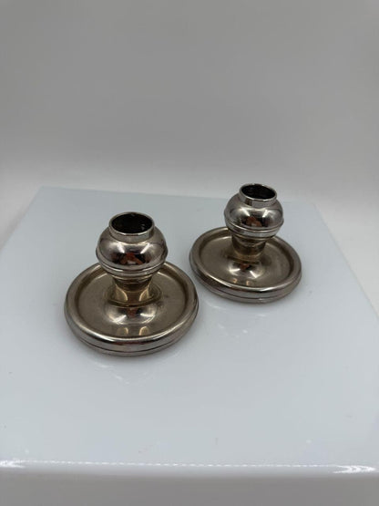 Set von 2 Vintage Kerzenhalter versilbert Stecksystem