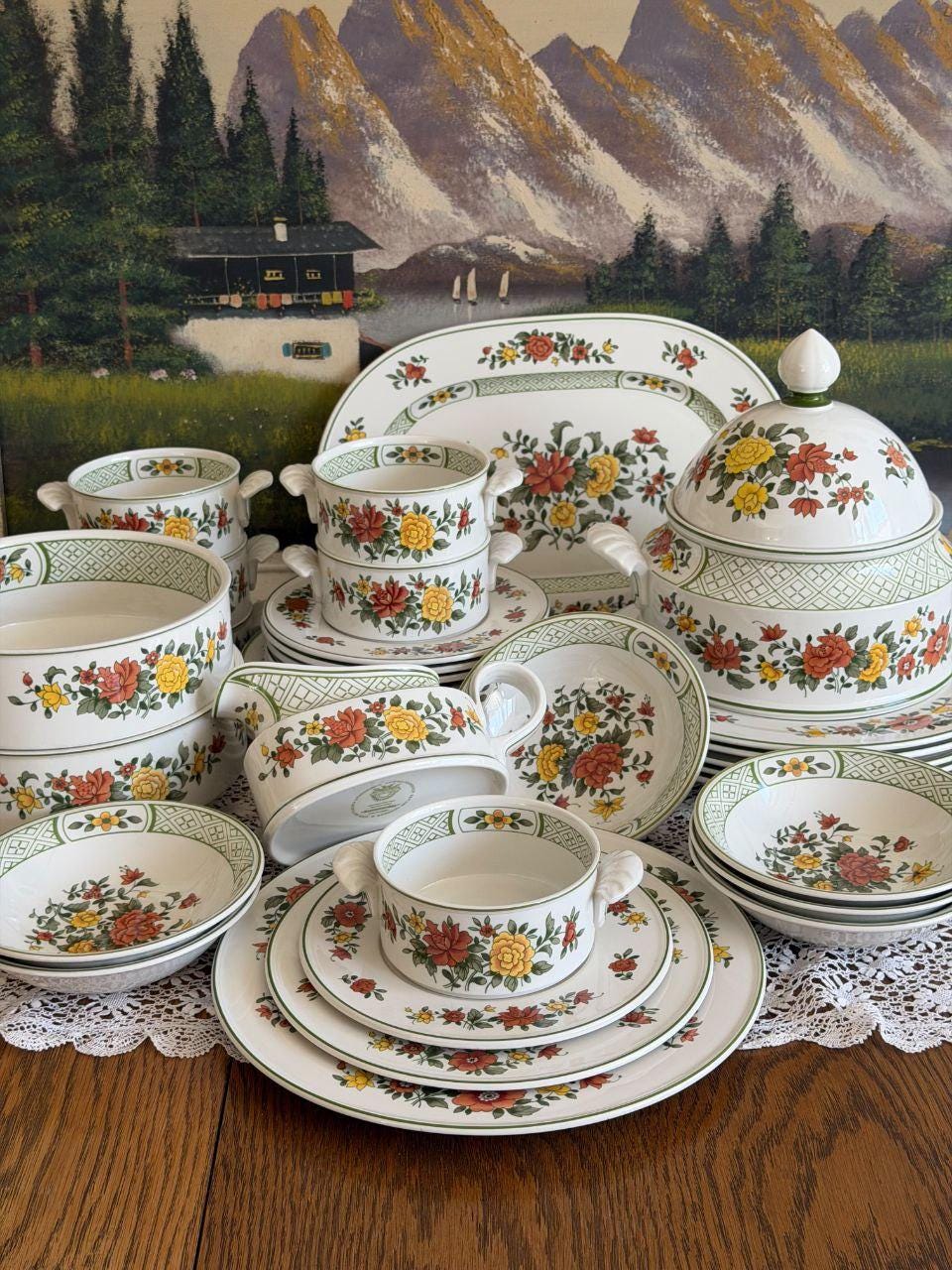 Vintage Geschirrset Villeroy und Boch Summerday für 6 Personen