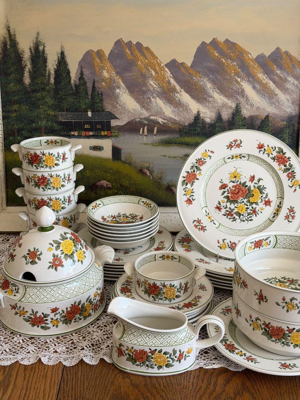 Vintage Geschirrset Villeroy und Boch Summerday für 6 Personen