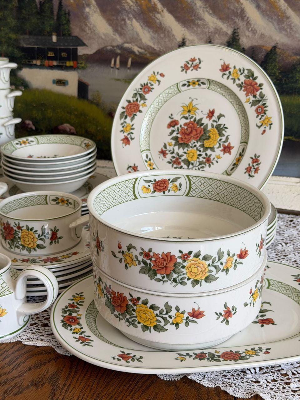 Vintage Geschirrset Villeroy und Boch Summerday für 6 Personen