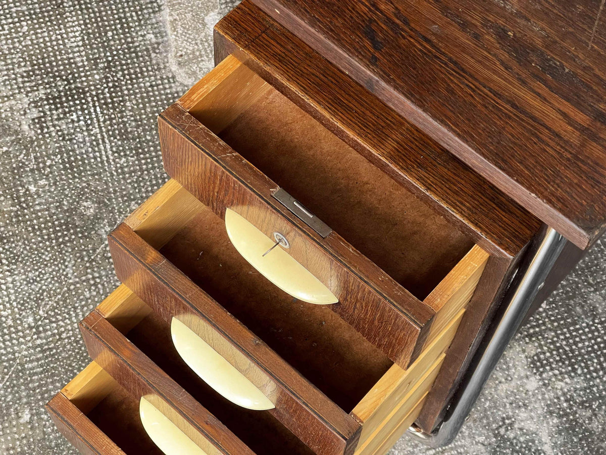 Vintage Bauhaus Schreibtisch von Kovona in dunkelbraun